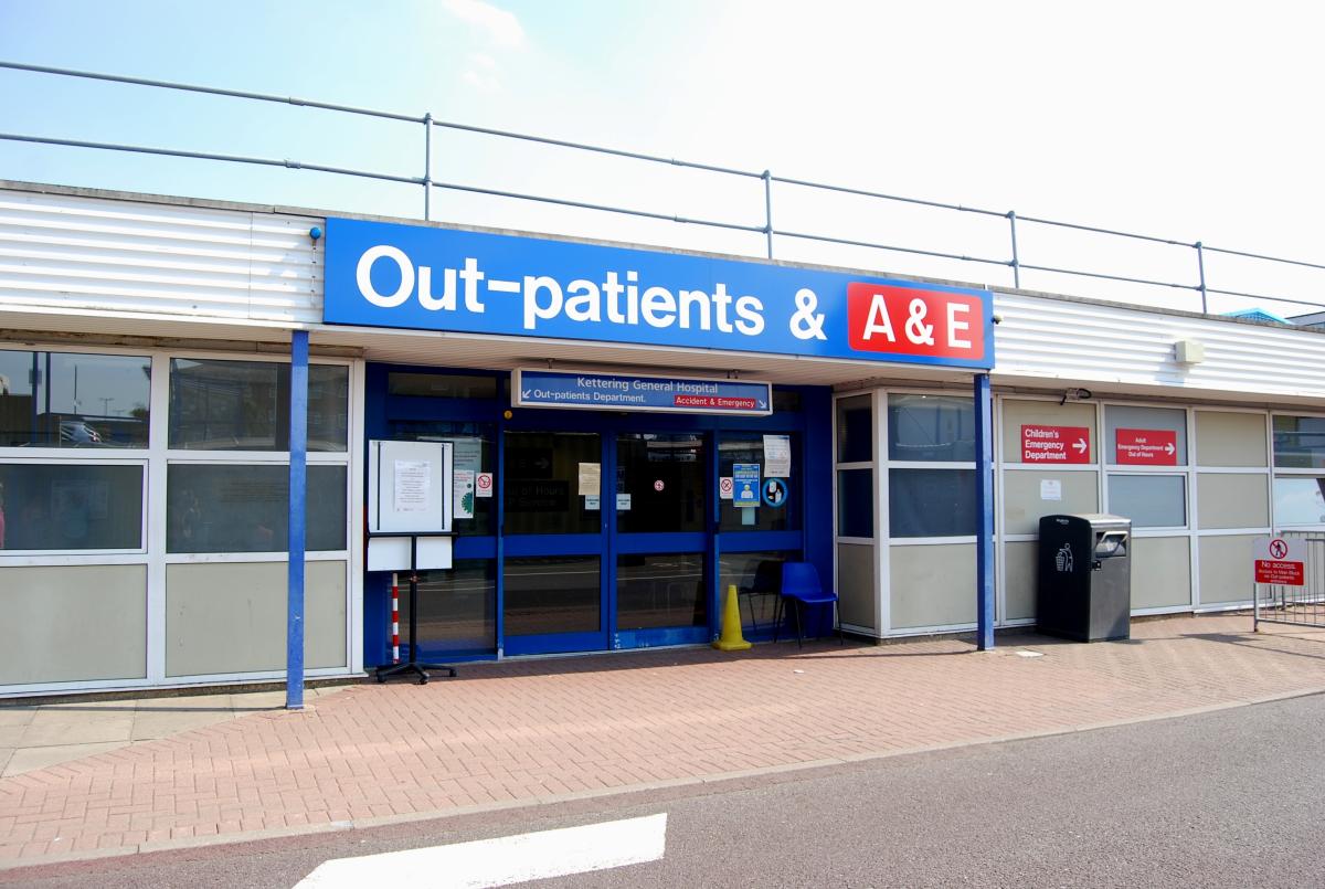 Image shows the front of the A&E building as at 12 August 2020